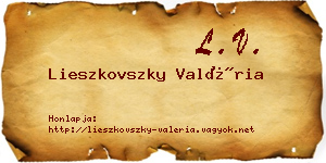 Lieszkovszky Valéria névjegykártya