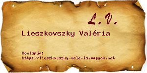 Lieszkovszky Valéria névjegykártya